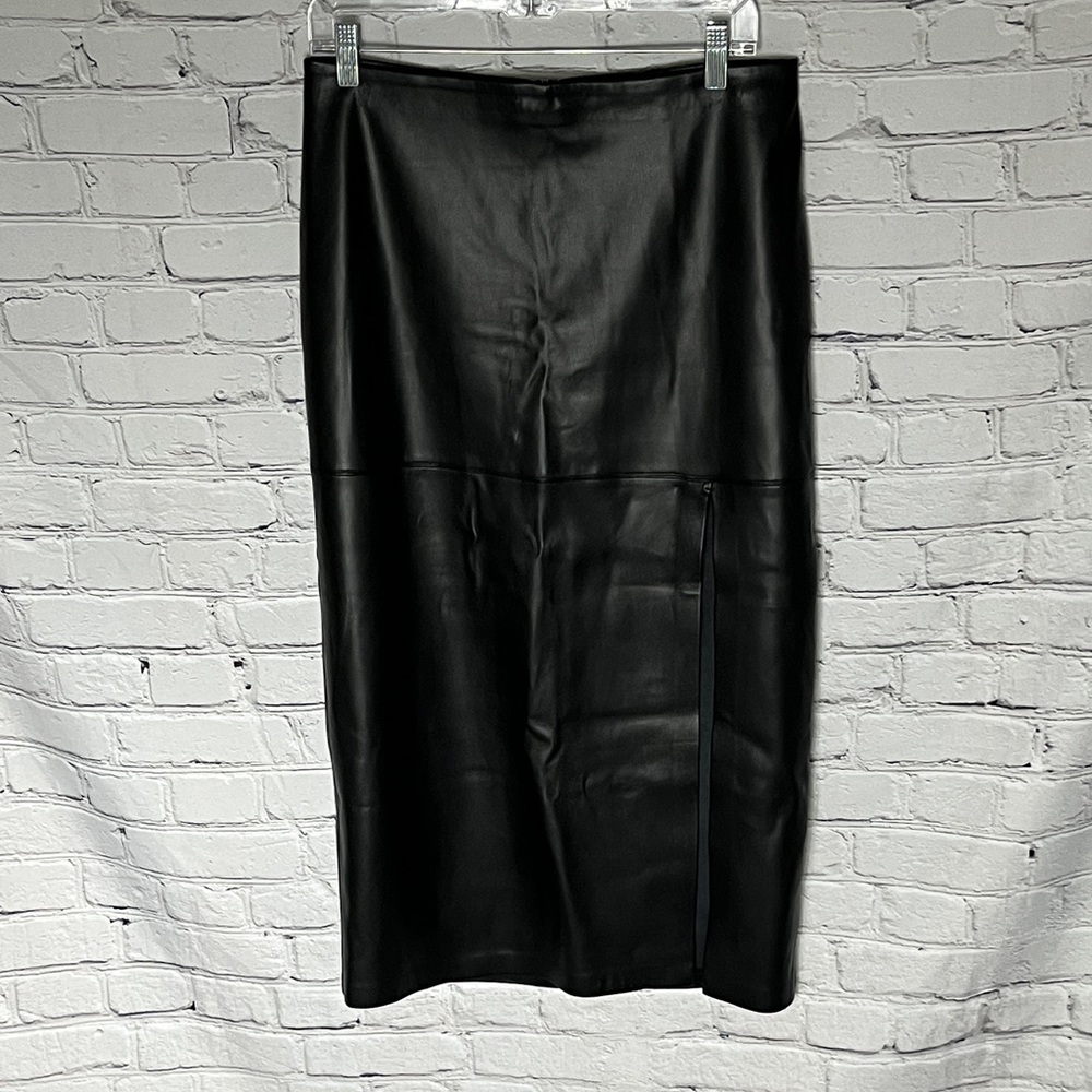Z Supply Sleek Faux Leather Black Pencil Skirt
